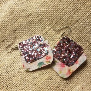Gorgeous 2 layer faux leather earrings